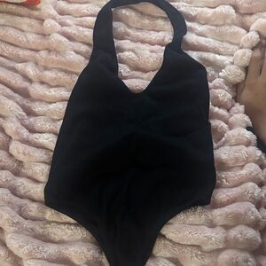 Wild Fable Black Ribbed Bodysuit